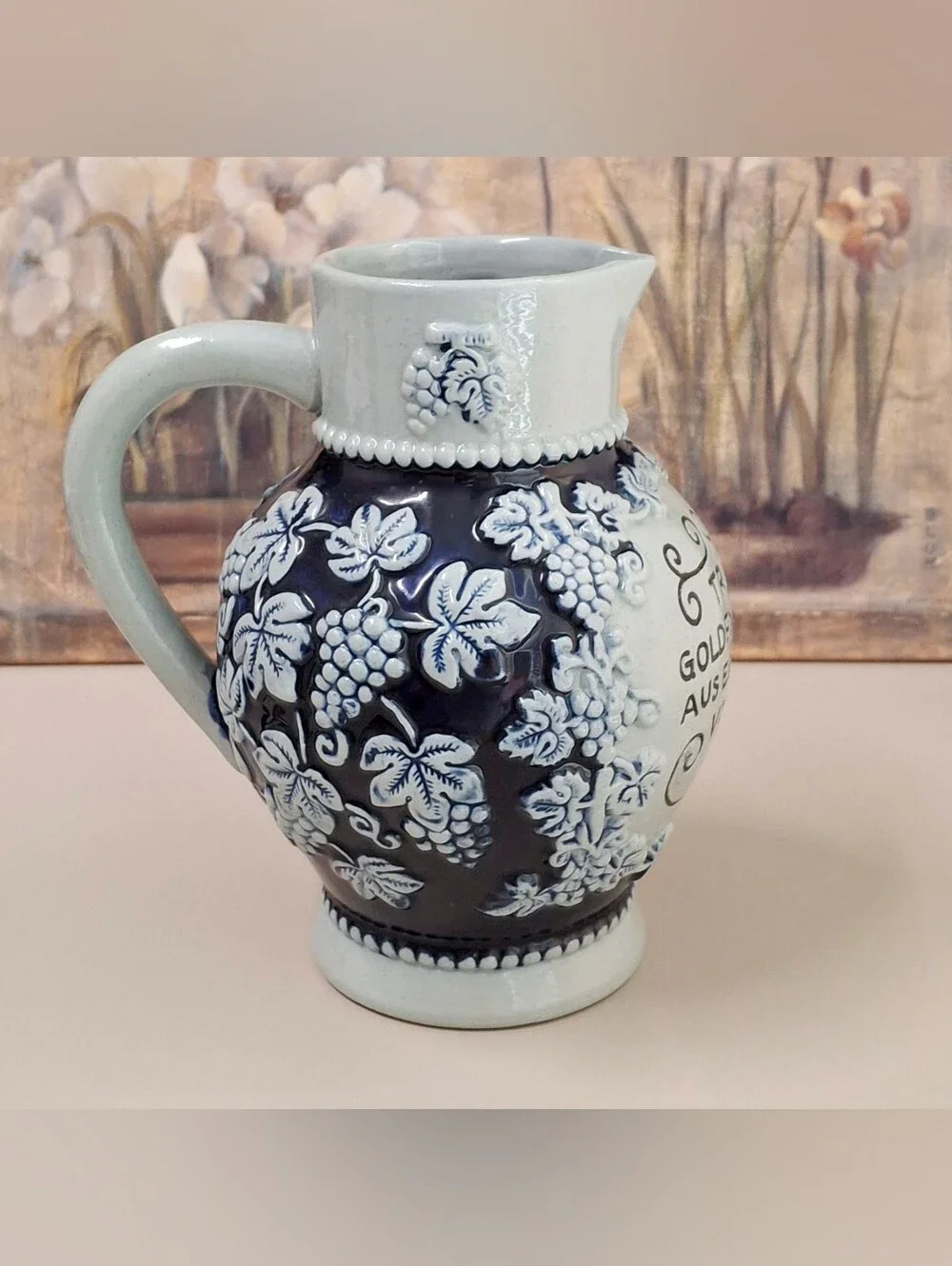 Vintage Werner Corzelius Western Germany Pottery 1L Liter Wine Pitcher